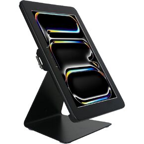 Desktop Anti-Theft Security Kiosk Stand Holder Enclosure for 11'' iPad Pro(M4) 2024,with Lock and Key,Flip &360°Rotating Horizontal or Vertical Design(Black)