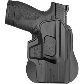 OWB Paddle Holster for Smith & Wesson M&P Shield M2.0 / M1.0-9mm 3.1" Barrel and M&P Shield M2.0 9mm with Integrated CT Green/RED Laser Pistol, Outside Waistband Polymer - 1.5"-2" Belt Adjustable