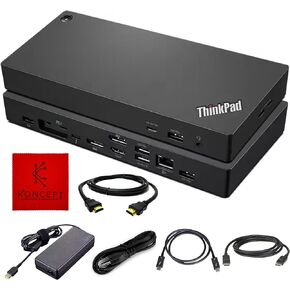 Lenovo 40B00135US Thinkpad Docking Station Thunderbolt 4 Dock - 1 Year Warranty - Lenovo Docking Station with 135W AC Charging, HDMI, DisplayPort & USB-C to C Cables