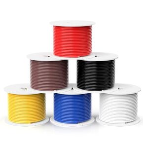 TOPDC 18 Gauge Copper Electrical Wire, 6 Colors, 25FT Each Stranded Wire with PVC Insulation, Silicone Hook up Wire Kit for Car Audio,Automotive Wiring,LED Lighting,etc