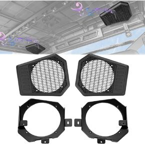 KEMIMOTO Rear Roof Speakers Pods Enclosures Holders Compatible with Polaris Ranger XP/Crew 1000 2018-2025 1000/Crew 2020-2025 Speaker Holders Accessories(2PCS, Support 6.5" Speakers, Replace#5454646)