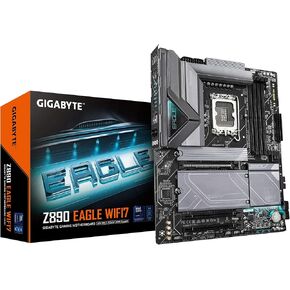 GIGABYTE Z890 Eagle WIFI7 Motherboard - Supports Intel Core Ultra (Series 2) CPUs, 14+1+2 Phases VRM, up to 8800MHz DDR5 (OC), 1xPCIe 5.0 + 3xPCIe 4.0, Wi-Fi 7, 2.5GbE LAN, Thunderbolt 4