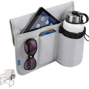 Xxerciz Beach Chair Cup Holder, Camping Chair Armrest Drink Organizer with Easily Attached Hook and Loop Strap, Universal Chair Accessory for Water Bottle, Sunglasses, Phone, Tablet, etc. (Blue) in Kuwait