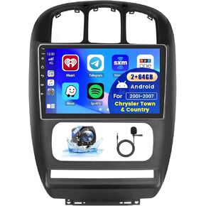 for Chrysler Town and Country 2001-2007 Wireless Carplay【2+64GB】 Fuluku Android 13 Car Stereo with Android Auto, 10" Touch Screen Radio Dash Kit GPS Navigation WiFi Bluetooth SWC Mic Backup Camera