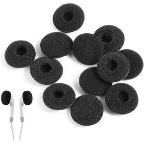 12 PCS Ear Cushions Foam Replacement, 18mm Earpads Ear Bud Pad Cushions Replace Sponge Covers Earpads Sponge Cushion Covers, Soft Foam Earbuds Eartips for Earpiece Headphone Earphone Mp3 Mp4 Headsets