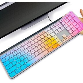 Keyboard Cover Silicone for Logitech Craft, Keyboard Cover for Logitech MX Keys Advanced Wireless Illuminated Keyboard, Keyboard Skin Waterproof Dustproof Easy to Clean-（Dazzling Color）