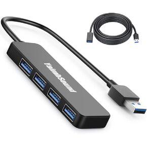 USB Hub 3.0,YaimhSound USB Extender Splitter, 4-Port USB Extenion Adapter with Detachable USB Extention Cable for Laptop, PC, TV, Projector, Printer,Keyborad,Mouse,Xbox,Flash Drive,SSD,Camera(80cm)