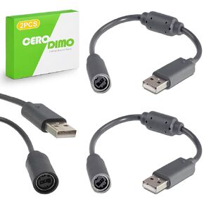 2 Pcs USB Breakaway Cable for Gaming Controllers, Compatible with Logitech G920/G923, RockSmith, Guitar Hero, Ferrari 458 Spider Wheel, and More