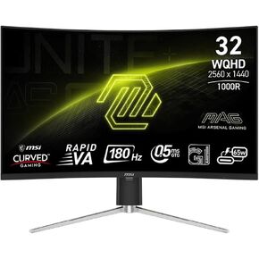 MSI MAG 325CQRF QD E2 31.5-inch 2560 x 1440 (QHD) Computer Monitor, 180Hz, Adaptive-Synch, HDMI, DP Port, VESA Mountable, Tilt, Speaker, 0.5ms, Black