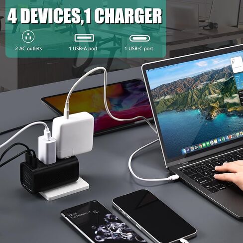 محول 220 فولت إلى 110 فولت للسفر الأوروبي ، 220 إلى 110 محول الجهد إلى أوروبا مع 1 USB C و 1 USB A ، محول محول محول سفر عالمي مع النوع A C G I ... in Kuwait