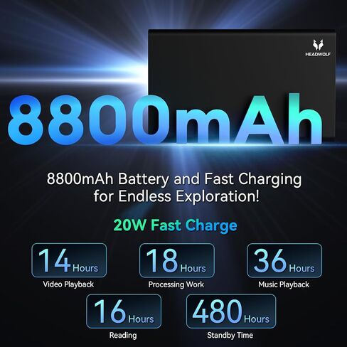 Headwolf Android 14 Tablet 12 Inch ، HPAD6 HELIO G99 OCTA CORED Android Tablet ، 20 جيجابايت ذاكرة الوصول العشوائي in Kuwait