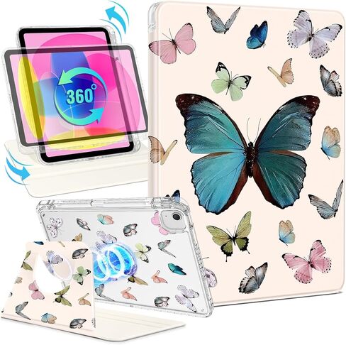 Shorogyt for iPad 10th Generation 10.9 بوصة 2022 حالة مغناطيسية للنساء - تصميم لطيف 360 درجة يغطي الفتيات الجمالية مع حامل قلم رصاص لـ Apple I Pad 10 Gen ، Sun Moon in Kuwait