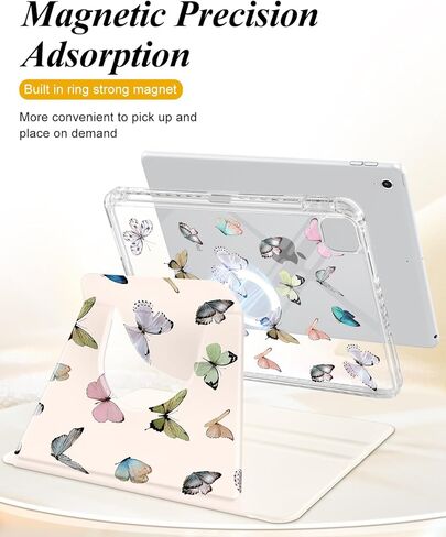 Shorogyt for iPad 10th Generation 10.9 بوصة 2022 حالة مغناطيسية للنساء - تصميم لطيف 360 درجة يغطي الفتيات الجمالية مع حامل قلم رصاص لـ Apple I Pad 10 Gen ، Sun Moon in Kuwait