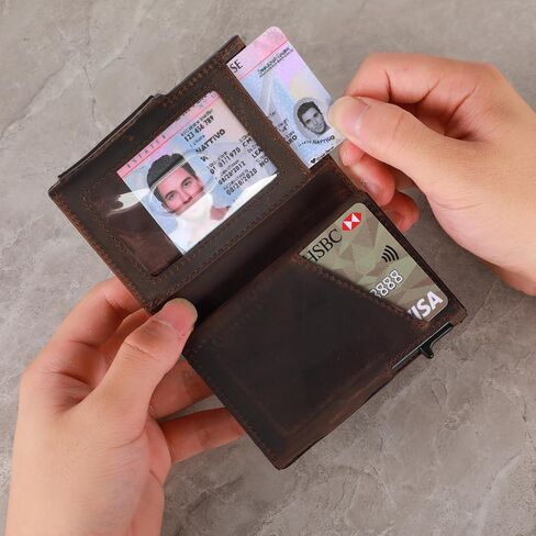 محافظ SparkMark الرفيعة ثنائية الطي للرجال والنساء - حامل بطاقة الائتمان RFID مع إغلاق مغناطيسي - حافظة معدنية رفيعة من الجلد بجيب أمامي مع صندوق هدايا in Saudi Arabia