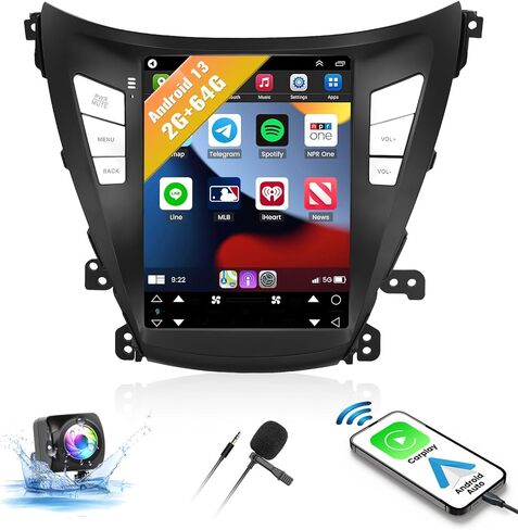 Stereo Sixwin Android Car Stereo لـ Hyundai Elantra 2014-2015 9.7 بوصة راديو شاشة تعمل باللمس مع Carplay اللاسلكي Android Auto 2G+64G GPS NAVIMING in Kuwait