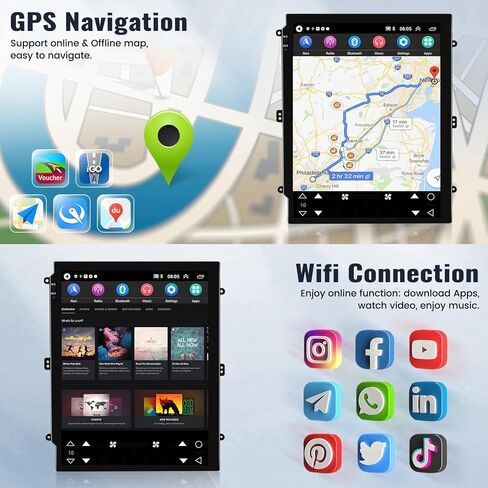Stereo Sixwin Android Car Stereo لـ Hyundai Elantra 2014-2015 9.7 بوصة راديو شاشة تعمل باللمس مع Carplay اللاسلكي Android Auto 2G+64G GPS NAVIMING in Kuwait