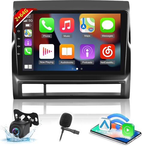 ekat for toyota tacoma 2005-2015 [2 + 64g] SteroD STEROID CAR مع راديو شاش اللمسات اللاسلكي و Android Auto - 9 بوصة مع EQ DSP ، GPS ، WIFI ، SWC + AHD Camera ، MIC Camera in Kuwait