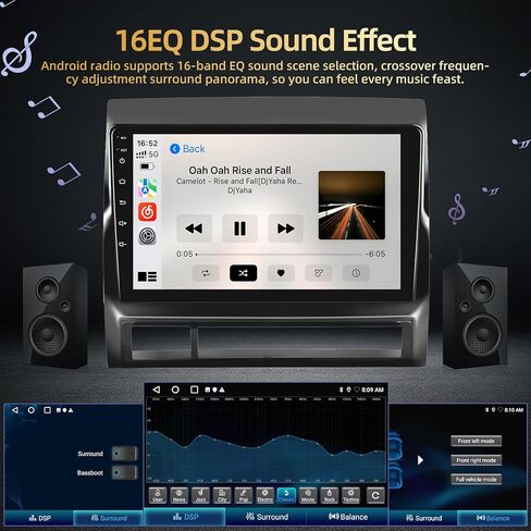 ekat for toyota tacoma 2005-2015 [2 + 64g] SteroD STEROID CAR مع راديو شاش اللمسات اللاسلكي و Android Auto - 9 بوصة مع EQ DSP ، GPS ، WIFI ، SWC + AHD Camera ، MIC Camera in Kuwait