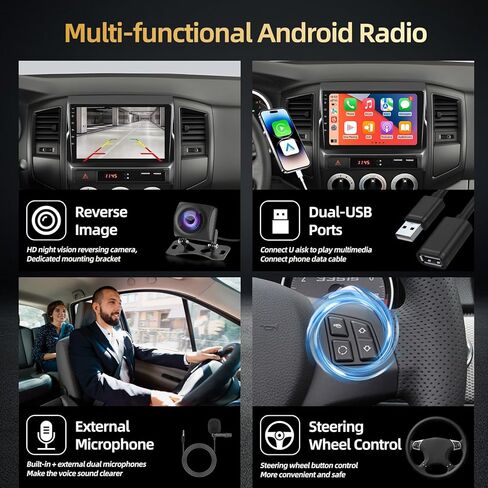 ekat for toyota tacoma 2005-2015 [2 + 64g] SteroD STEROID CAR مع راديو شاش اللمسات اللاسلكي و Android Auto - 9 بوصة مع EQ DSP ، GPS ، WIFI ، SWC + AHD Camera ، MIC Camera in Kuwait