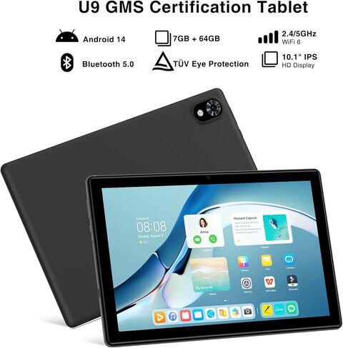 Doogee U9 Android 14 Tablet 10 بوصة أقراص ، 1 تيرابايت توسيع/64 جيجا بايت قرص Android مع معالج رباعي النواة ، 2.4 جم/5 جرام واي فاي ، 5060 مللي أمبير في الساعة اللوحي Android ، الكاميرا المزدوجة ، BT5.0/GPS in Kuwait