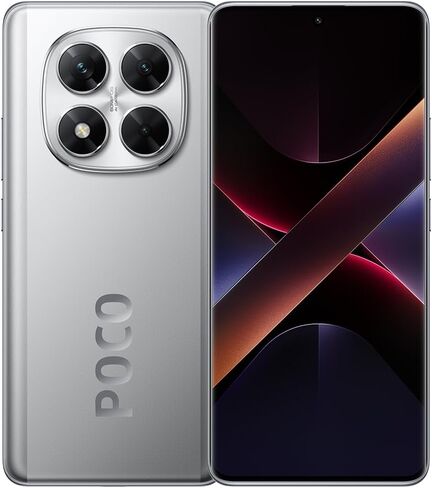 Xiaomi Poco X7 5G + 4G LTE (for Tmobile Mint Tello & Global) (512GB + 12GB) Ai Curved 6.67" 50MP Triple Cam NFC Dual sim Unlocked Model 24095PCADG (Silver) in Saudi Arabia