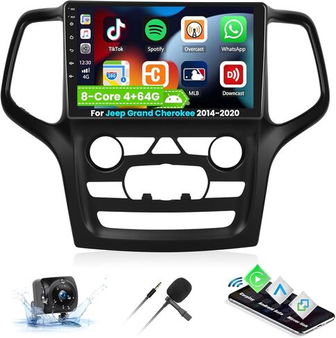 【8-Core 4+64g】 Zomolhy لجيب جراند شيروكي 2014-2020 Android 13 Car Radio ، 9 '' IPS IPS الشاشة اللمس مع Carplay اللاسلكي Android Mirror Link DSP GPS WiFi SWC+Camera و MIC Camera in Kuwait