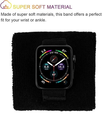 إذا كان معصم التعرق الرياضي للعرق/فرقة الكاحل لـ Apple Watch 49/46/45/44 مم ، 42/41/40 مم سلسلة IWATCH ULTRA 10 9 8 7 6 5 SE ، معصم للجنسين/الكاحل in Kuwait