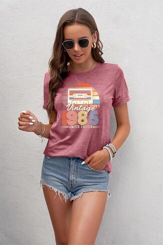 Vintage 1974 Shirts for Women 50th Birthday Gift Shirts Retro Birthday Tshirt Casual Short Sleeve Tee Tops in Saudi Arabia