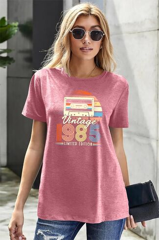 Vintage 1974 Shirts for Women 50th Birthday Gift Shirts Retro Birthday Tshirt Casual Short Sleeve Tee Tops in Saudi Arabia