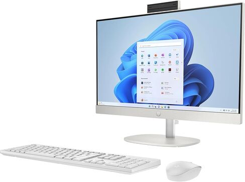 HP All-in-One 24 All-In-One 23.8 "شاشة تعمل باللمس FHD (Intel Ultra 5 125U ، 64GB DDR5 ، 8TB PCIE SSD ، Intel Graphics ، WiFi 6 ، Webcam ، Bluetooth 5.3 ، Win 11 Pro) w/premium backpack in Kuwait