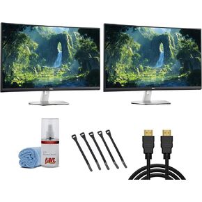 Dell 2X 32 Inch Curved FHD Monitor (S3222HN) Bundle Including: Cables, Cable Ties, Screen Cleaning Kit