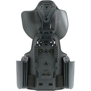 Safariland 6004UFA on Single Strap Leg Shroud with QLS 22 Receiver & Pouches, Plain Black Finish, Right Hand