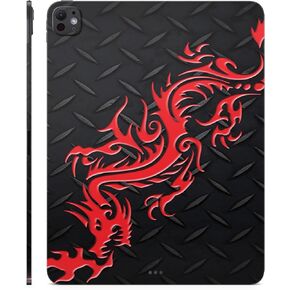 Skin Compatible with Apple iPad Pro 13 (M4) 2024 - Red Dragon - Premium 3M Vinyl Protective Wrap Decal Cover - Easy to Apply | Crafted in The USA by MightySkins