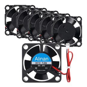 Alinan 6pcs 3010 24V Fan 30x30x10mm 2-pin Sleeve Bearing Brushless DC Cooling Fan 3D Printer Cooling Fan Computer Fan