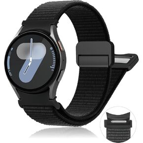 One Click Galaxy Watch 7 Band,Magnetic Nylon Band for Samsung Galaxy Watch 7 6 5 4 FE 40mm 44mm,No Gap Fabric Sport Strap for Galaxy Watch 6 Classic 43mm 47mm/6 Classic 42mm 46mm/5 pro 45mm men women