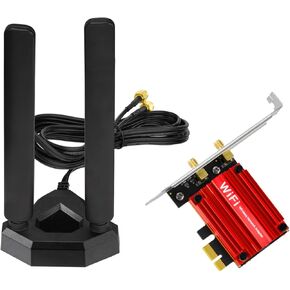 Eightwood WiFi 6E AX210 AX5400 PCIe WiFi Card, Tri-Band Wireless Adapter for Desktop PC with WiFi 6E Antenna, Bluetooth 5.3, OFDMA & MU-MIMO, Ultra-Low Latency, WPA3, Windows 11/10