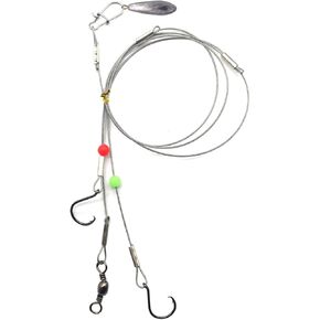 Circle Hook Rigs with 49 Strands Steel Leaders-Saltwater Surf Fishing Tackle Kit Heavy Duty Hooks 7 * 7 Strands Steel Wire with Nylon-Coating Leader…