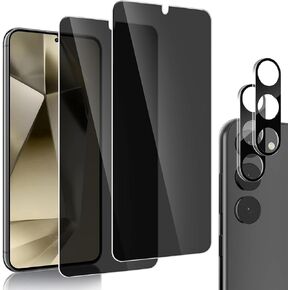 Compatible for Samsung Galaxy S24 Plus Privacy Screen Protector Tempered Glass with Camera Lens Protector Anti-Spy Screen Cover (2+2 Pack)