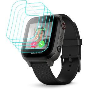 [5 Pack] Futanwei for JrTrack 4 Screen Protector COSMO Kids Smart Watch JrTrack 4 Screen Protector PET Film [Case Friendly] [Anti-Scratch] [Bubble Free] Smartwatch Screen Protector for COSMO JrTrack 4