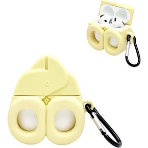 Cute Case Compatible with AirPods 4 Case Cover (2024), 3D Silicone Cartoon Yellow Scissors AirPods 4th Generation Case with Keychain, Funny Cute Shockproof Protective Case Cover for AirPods 4