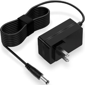 5.9ft Charger for Audio Technica AT-LP60X-BK, AT-LP60X-BW, AT-LP60XBT-RD, AT-LP60X-GM, AT-LP120XUSB-BK 12V Wireless Belt-Drive Stereo Turntable Record Player Cable High Speed Power Supply - Black