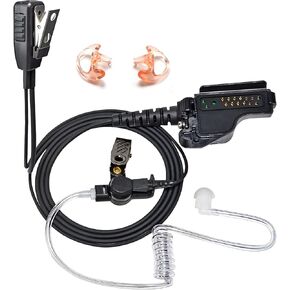HYS Surveillance Kit Acoustic Tube Earpiece Headset Built-in line mic PTT with Medium Silicon Earmold for MotoTurbo Astro Digital XTS4250 PR1500 MT1500 HT1000 JT1000 MT2000 MTX-LS MTX9000 MTX8000