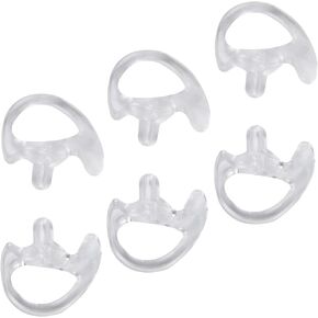 Soft Silicone Ear Mold Mould Kit Acoustic Coil Tube Earpiece Replacement for Walkie Talkie FBI Sytle Headsets(Small Medium Large S M L) (Transparent Medium)