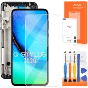 for Moto G Stylus 2020 Screen Replacement with Frame for Moto G Stylus XT2043-4 LCD Display XT2043 Touch Digitizer Assembly Repair Parts with Frame