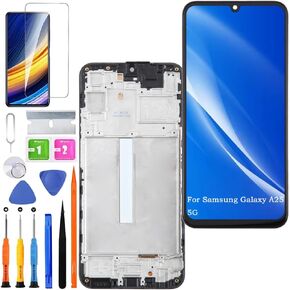 Screen Replacement for Samsung Galaxy A25 5G TFT, A256U A256E A256B LCD Touch Panel Display Digitizer Assembly Repair Parts with Kit(Black with Frame)