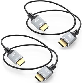 Ultra Thin HDMI Cable 2FT 2-Pack, 4K Short HDMI Cable Slim HDMI 2.0 Cord Small&Flexible Support 4K@60Hz, 2K@144Hz, 1080P@240Hz, HDR, 3D, ARC for Camera, Laptop, Monitor, HDTV, PS5/PS4, Xbox in Kuwait
