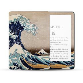 MightySkins Skin Compatible With Amazon Kindle Paperwhite 5 6.8-inch 11th Gen (2021) Full Wrap - Great Wave Of Kanagawa | Protective and Unique Vinyl Decal wrap cover | Easy To Apply | Made in the USA