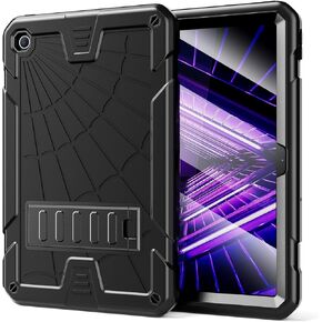 TSQQST Lenovo Tab M10 Plus Case 10.6 Inch 2022 3rd Gen (TB-125F/TB-128F) with Screen Protector Stand | Heavy Duty Rugged Kids Case for Tablet Lenovo M10 Plus 10.6" (Black)