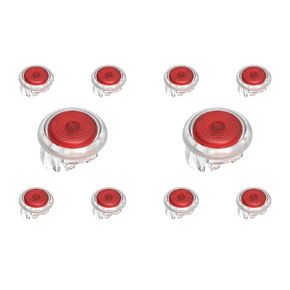（10PCS RED) 24MM clear Mechanical arcade punk buttons with cherry MX speed silver switches replacement for different arcade fighting stick controller box