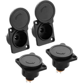 PNGKNYOCN DC 5.5x2.1mm Power Socket，12 V 3A DC Female Panel Mount Connector with Waterproof Cap for Panel Mount（4 Pack）